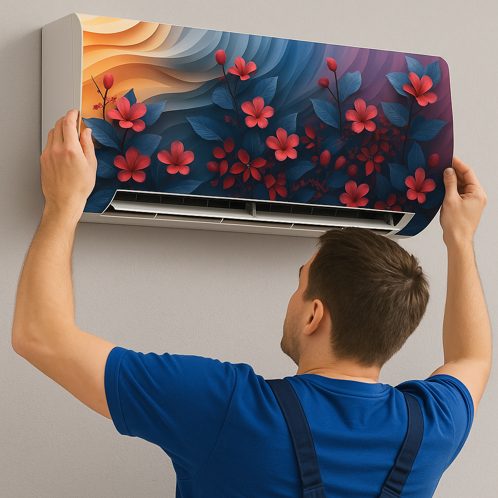 Shopper52 Decorative Wallpaper Sticker for AC Air Conditioner Home and Office