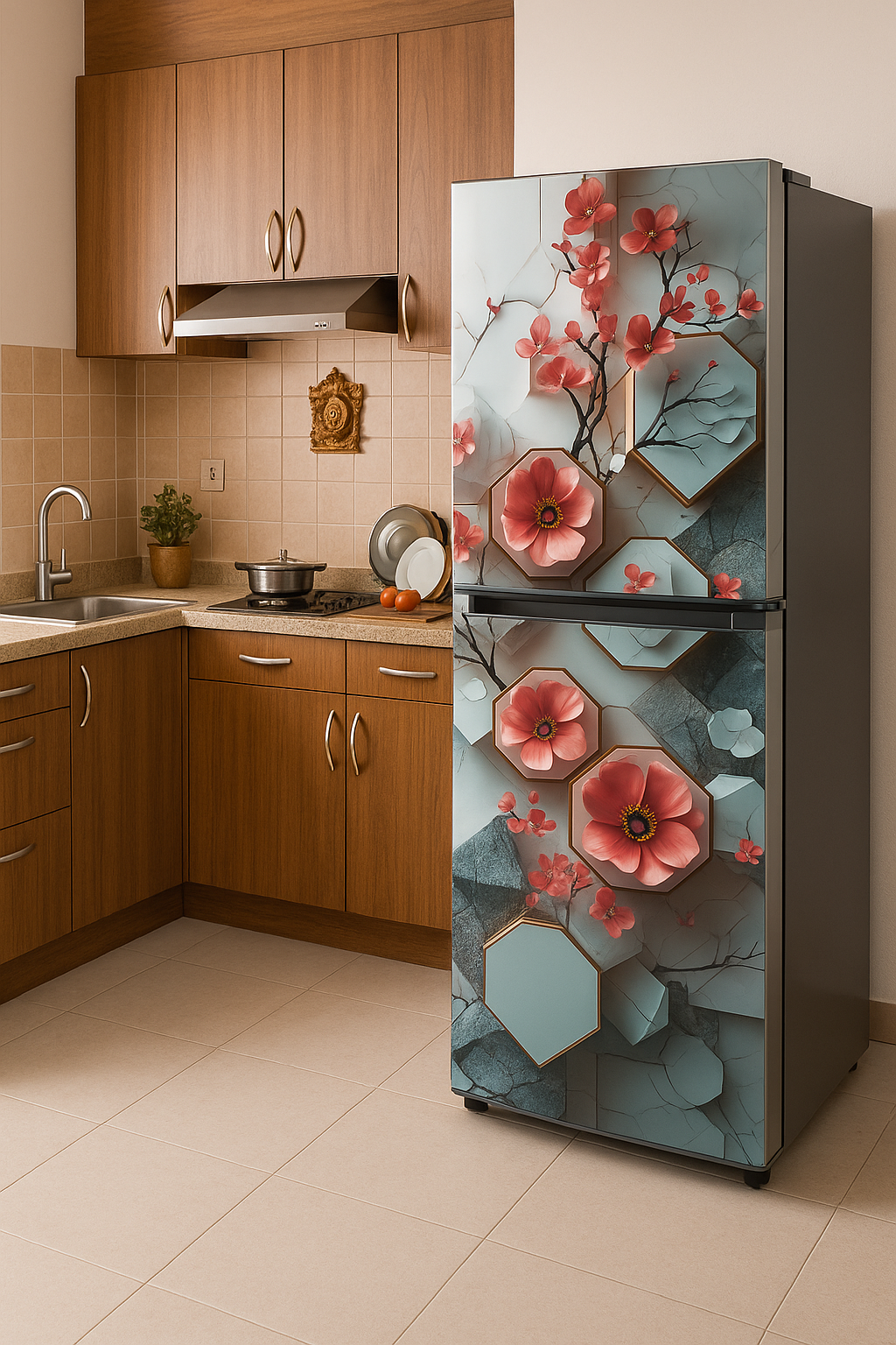 Shopper52 Decorative Wallpaper for Fridge Refrigerator Home and Office Fridge Stickers