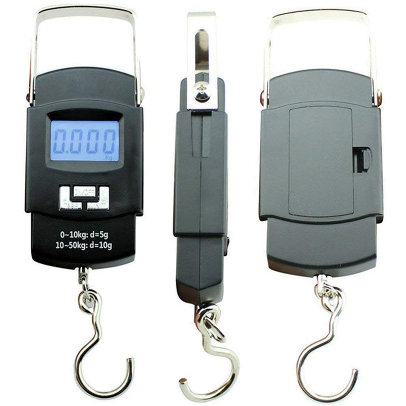 Portable Digital 50 Kg Weighing Scale with Metal Hook Electronic Portable Fishing Hook - 50KGSCALE