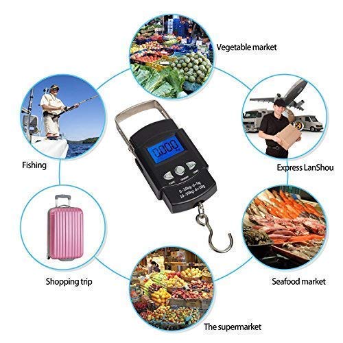 Portable Digital 50 Kg Weighing Scale with Metal Hook Electronic Portable Fishing Hook - 50KGSCALE