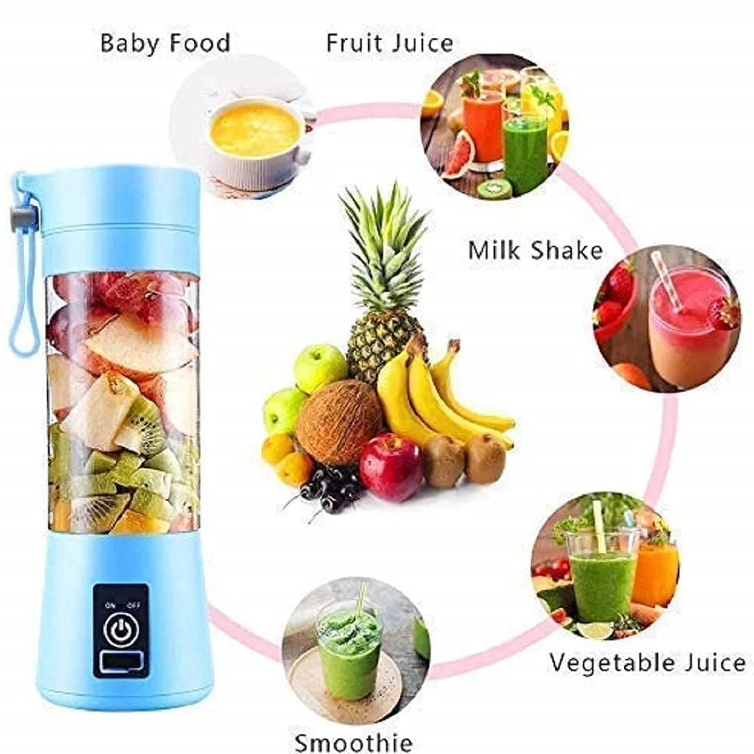 Portable USB Electric Juicer & Blender With 6 Stainless Steel Blades