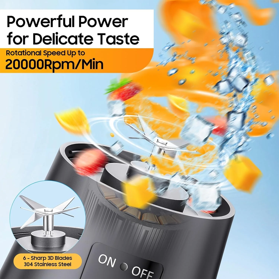 Portable USB Electric Juicer & Blender With 6 Stainless Steel Blades