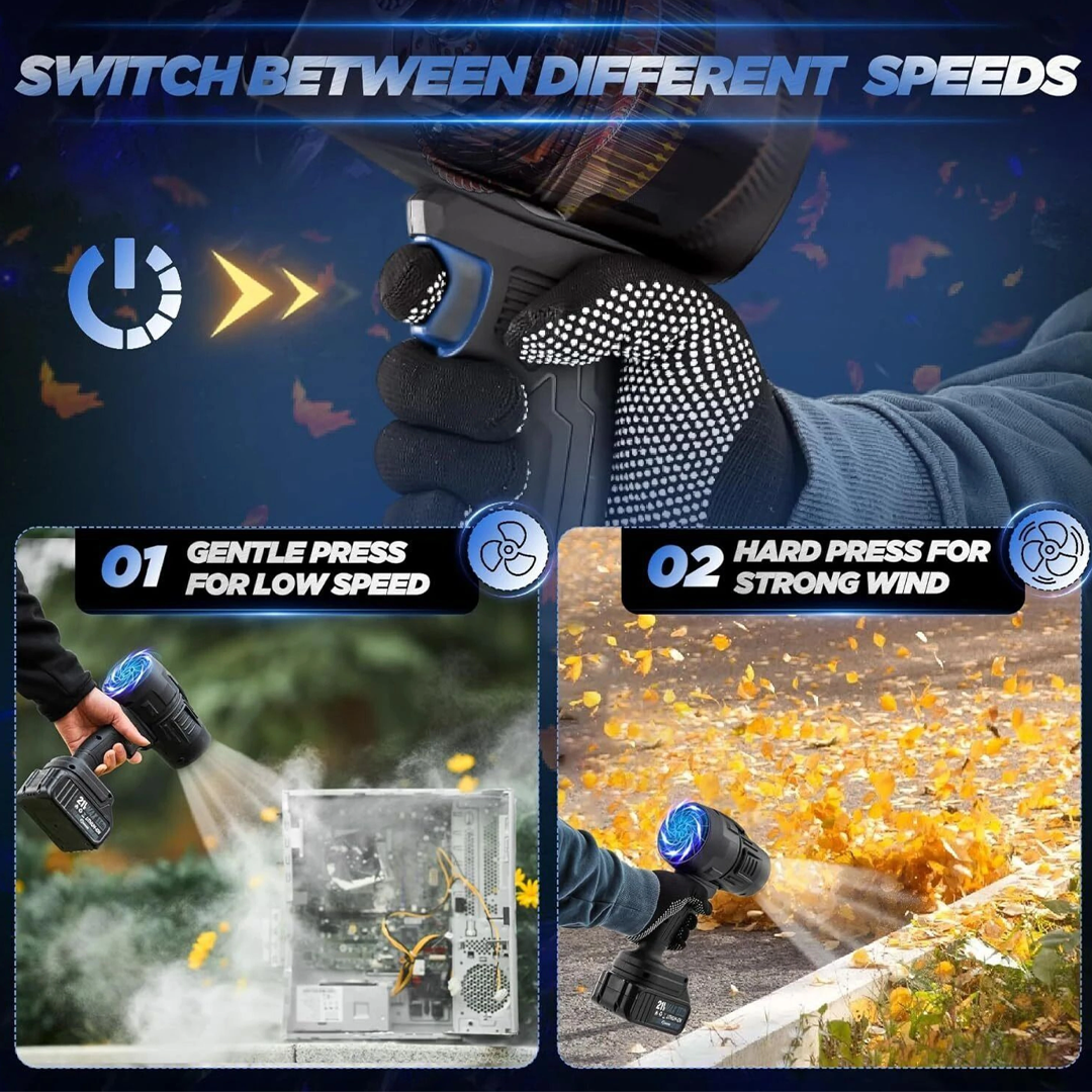48V Cordless Handheld Turbo Jet Blower | High-Speed Air Duster & Leaf Blower | Rechargeable & Portable