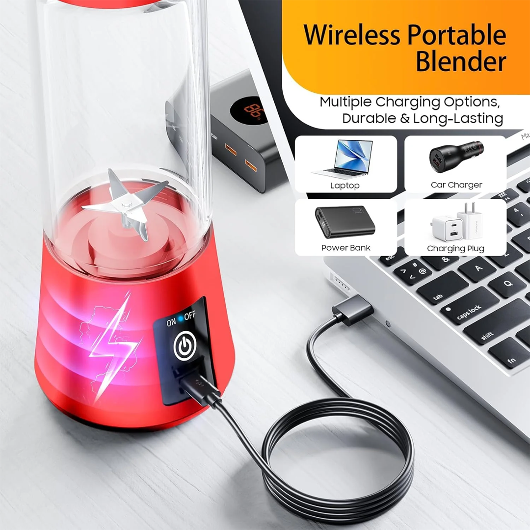 Portable USB Electric Juicer & Blender With 6 Stainless Steel Blades