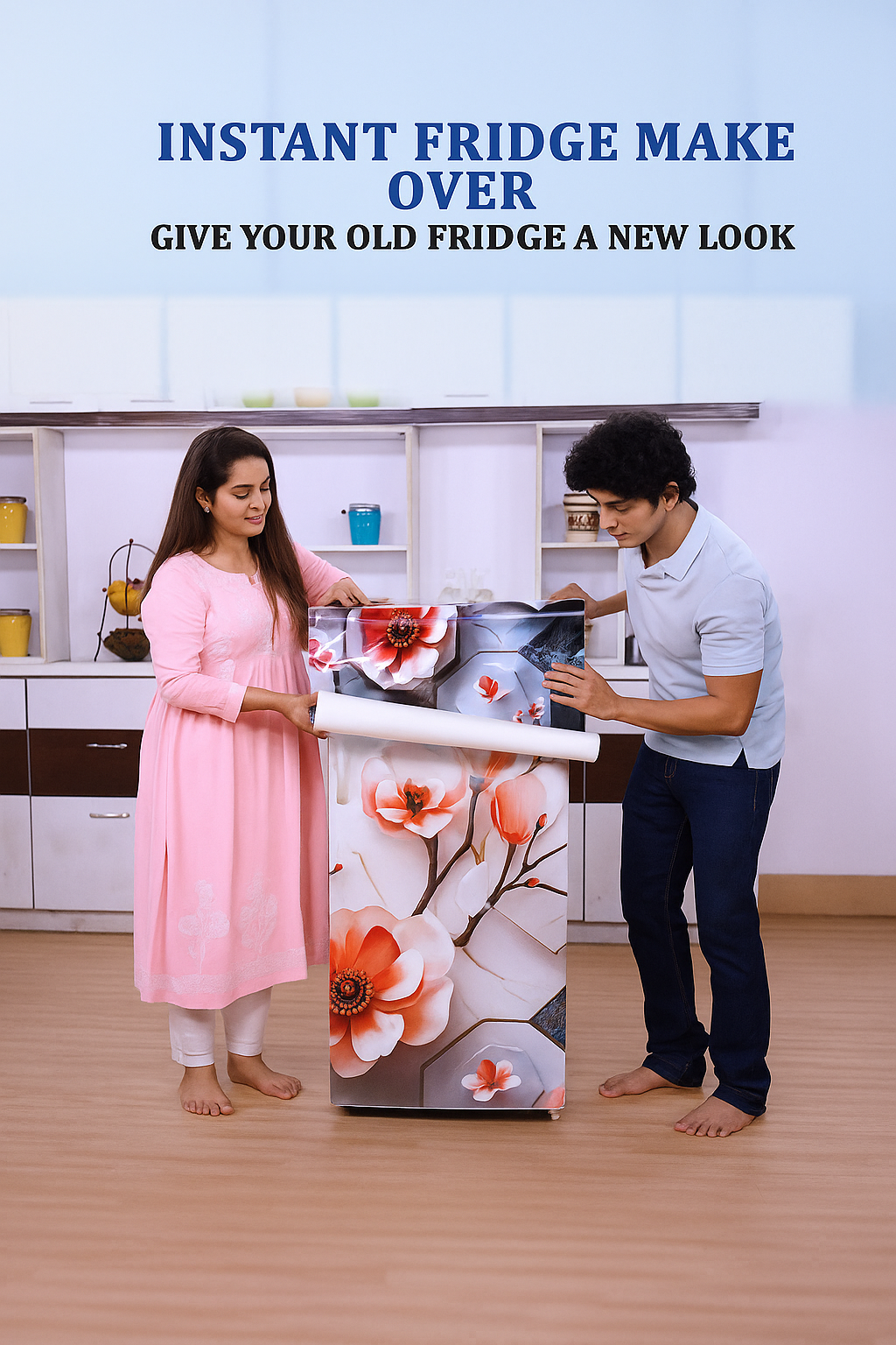 Shopper52 Decorative Wallpaper for Fridge Refrigerator Home and Office Fridge Stickers