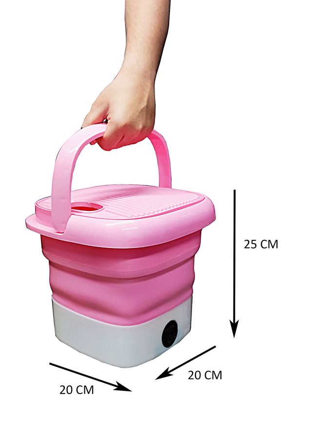 Portable Folding Mini Washing Machine – Compact Bucket Washer for Travel, Laundry & Small Clothes, Lightweight Electric Washer for Underwear, Baby Clothes & Socks (WASHMACH)