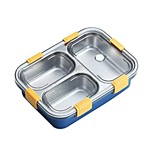 Stainless Steel Lunch Box for Kids and Adults with 3 Compartments - LUNBX-7059
