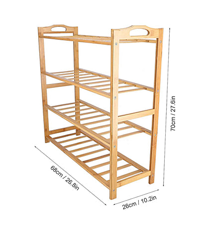 Wooden  Bamboo Shoe Racks Slipper Stand Chappal Storage Organizer Utility Racks -  WOD-SHRK