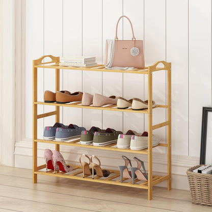 Wooden  Bamboo Shoe Racks Slipper Stand Chappal Storage Organizer Utility Racks -  WOD-SHRK