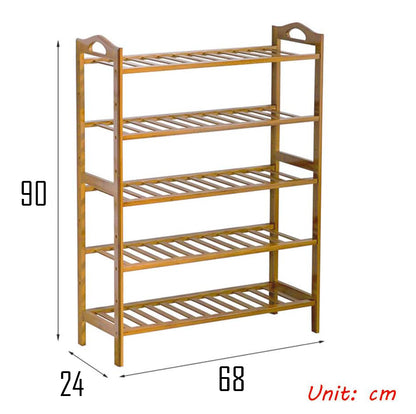 Wooden  Bamboo Shoe Racks Slipper Stand Chappal Storage Organizer Utility Racks -  WOD-SHRK