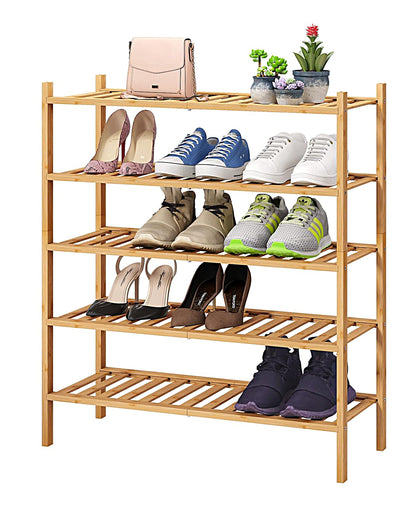 Wooden  Bamboo Shoe Racks Slipper Stand Chappal Storage Organizer Utility Racks -  WOD-SHRK