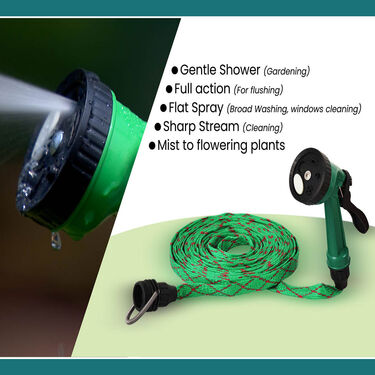 Hose Pipe with Spray Gun + Rotating Jet Tap Free