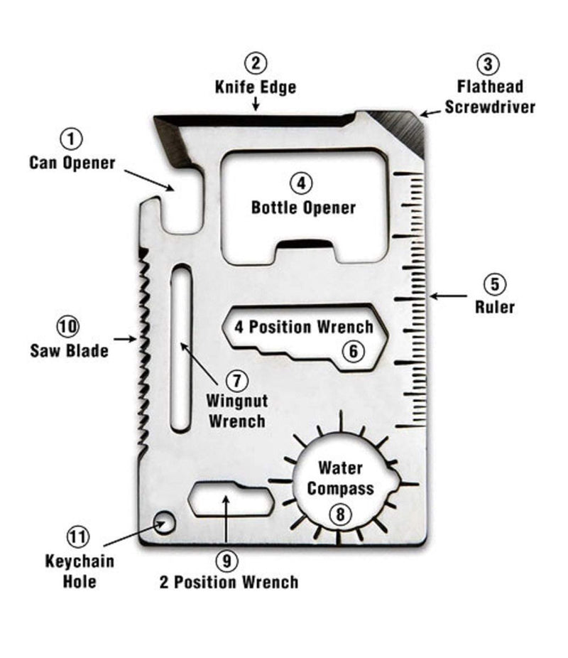 11 In 1 Stainless Steel Survival Tool Kit Pocket - 11IN1TK