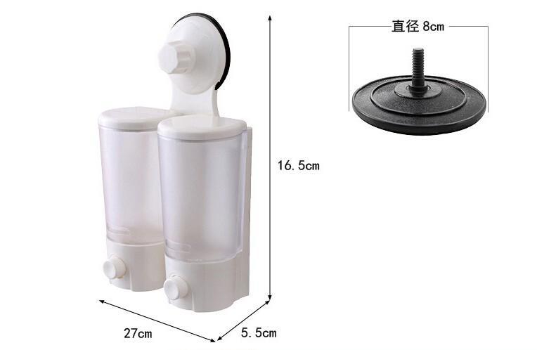 Portable Suction Double Liquid Soap Sanitizer Dispenser Lotion Dispenser Shampoo Dispenser Conditioner Dispense- 1901DSPDP