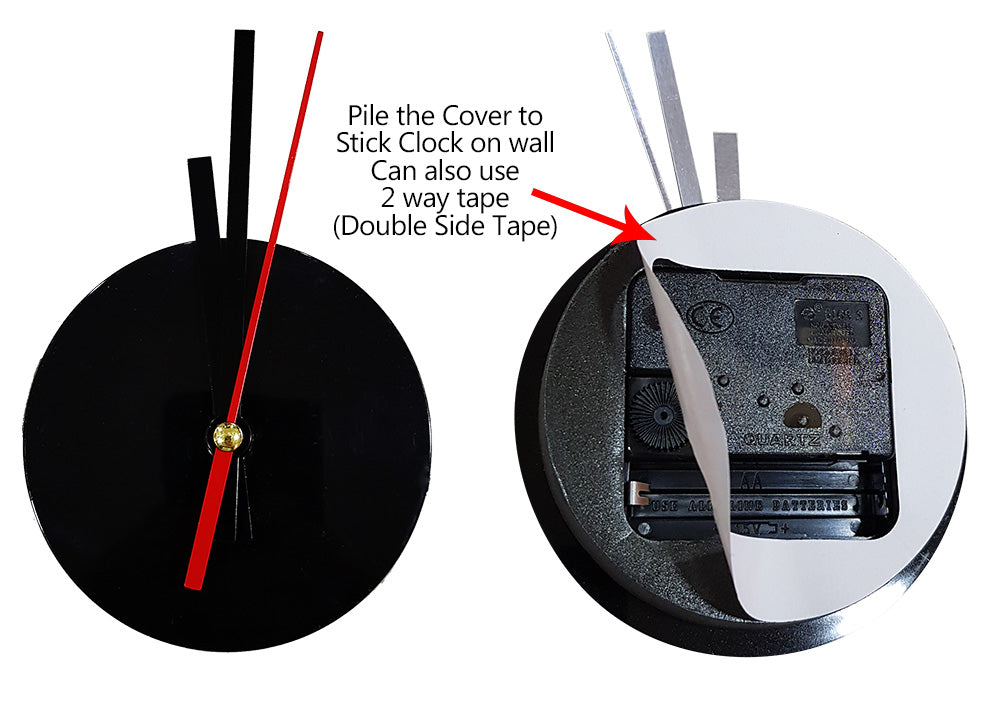 DIY Wall Clock 3D Sticker Home Office Decor Wall Clock ( Covering Area: 18 x 46 cm ) - DIY458S-N1