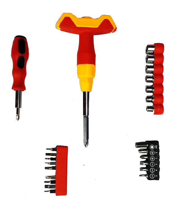 Multi purpose 27 Pcs Screwdriver Socket Set Combination Tool Wrench Tool Kit Magnetic Toolkit – 27PCTK