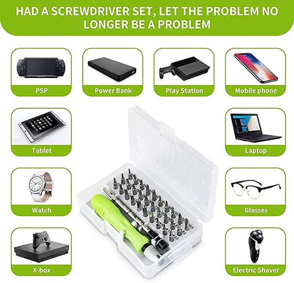 32 In1 Multi-Bit Screwdriver Set For Mobile Laptop PC Repair Tool Kit - 32PCSCREW