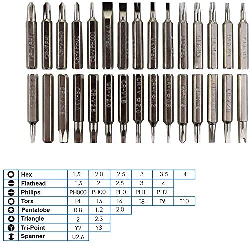 32 In1 Multi-Bit Screwdriver Set For Mobile Laptop PC Repair Tool Kit - 32PCSCREW