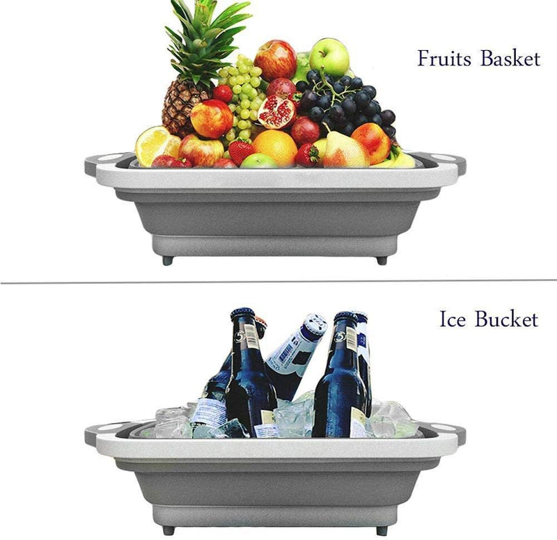 3 in 1 Cutting Chopping Board, Washing Bowl, Fruit Vegetable Basket, Dish, Tub, Drain Basket Vegetable Basin - 3in1CHOP
