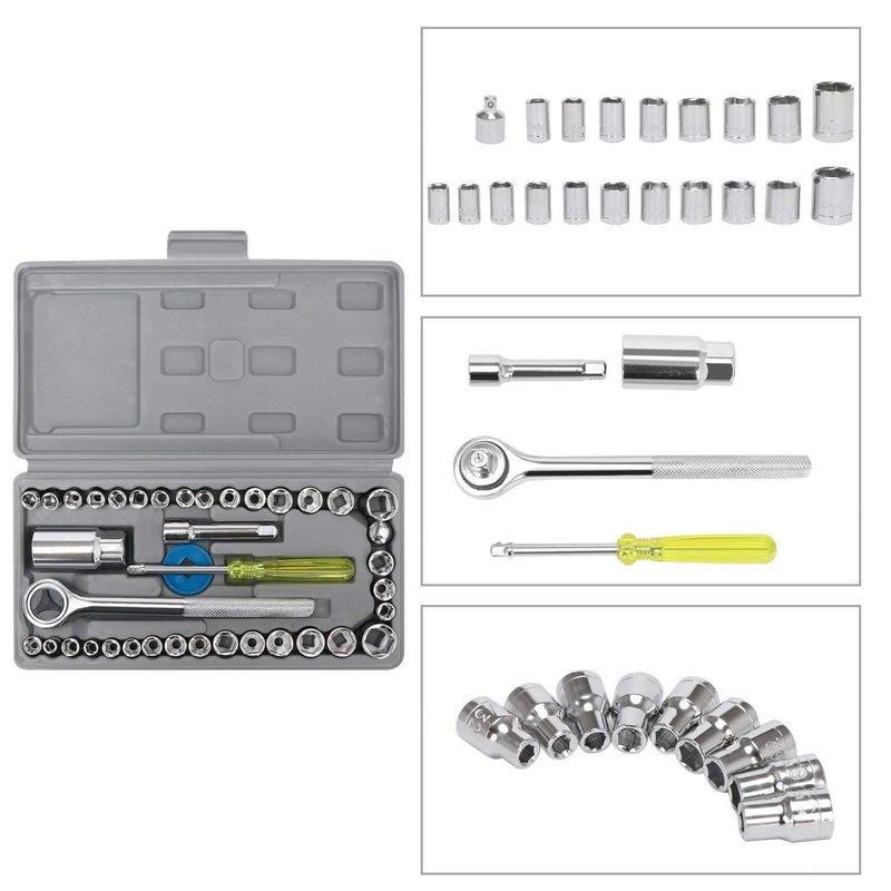 10mm Powerful Electric Drill Machine with 40PC Screwdriver Set and 48in1 Wrench Spanner Set