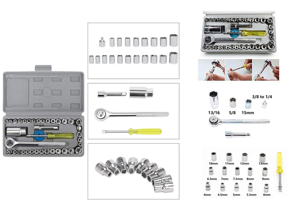 40 in 1 Pcs Tool Kit Screwdriver Set and Socket Set