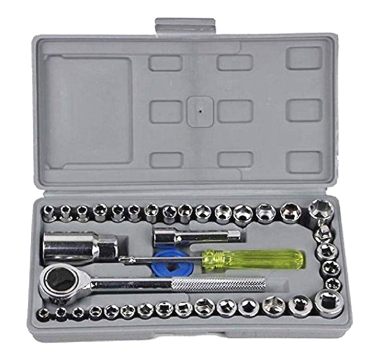 10mm Powerful Electric Drill Machine with 40PC Screwdriver Set and 48in1 Wrench Spanner Set