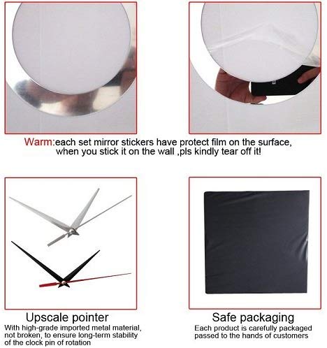 DIY Wall Clock 3D Sticker Home Office Decor 3D Wall Clock (Covering Area:49 * 51cm) - 0459S-N1