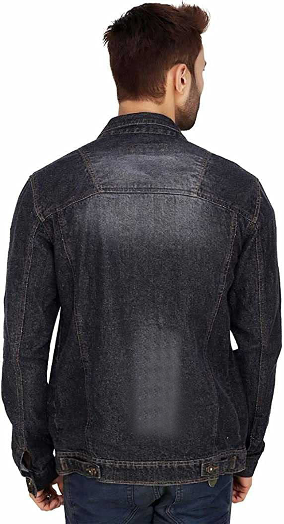 Men Regular Fit Washed Full Sleeve Toned Denim Jacket
