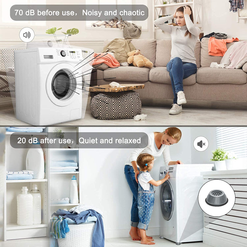 4 Pcs Washing Machine Stand Anti Vibration Pads Washer Foot Pads Dryer Heightening Pads Stabilizer Support Stand for Home - 4PCPAD