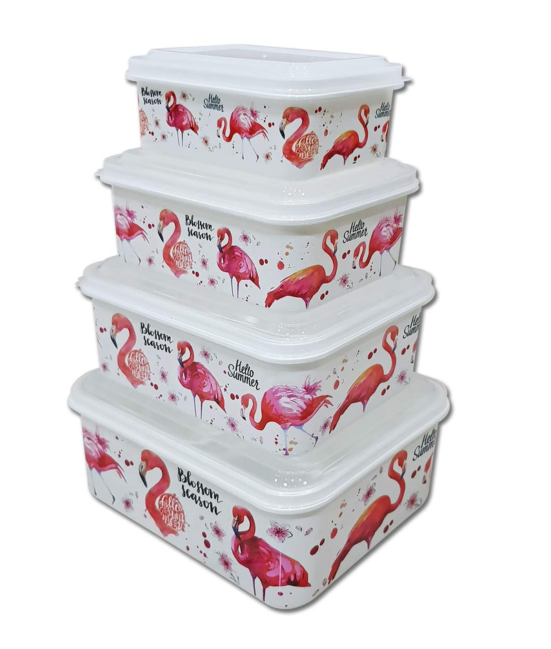 Plastic Lunch Box Tiffin Dabba Multi Purpose Containers for Home Office Use - 4PCRCLUNCH-ANM