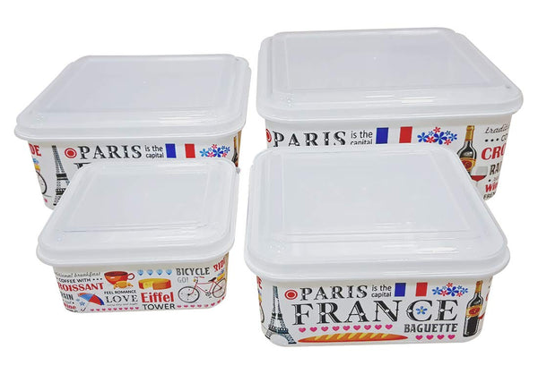 Plastic Lunch Box Tiffin Dabba Multi Purpose Containers for Home Office Use - 4PCSQLUNCH-FRC