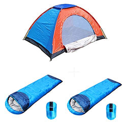 Camping Tent Portable Foldable  4 Person Tent with Waterproof  Camping Bag Sleeping Bag 2 Pcs Sleeping Bag - 4TENTSLEEPING2