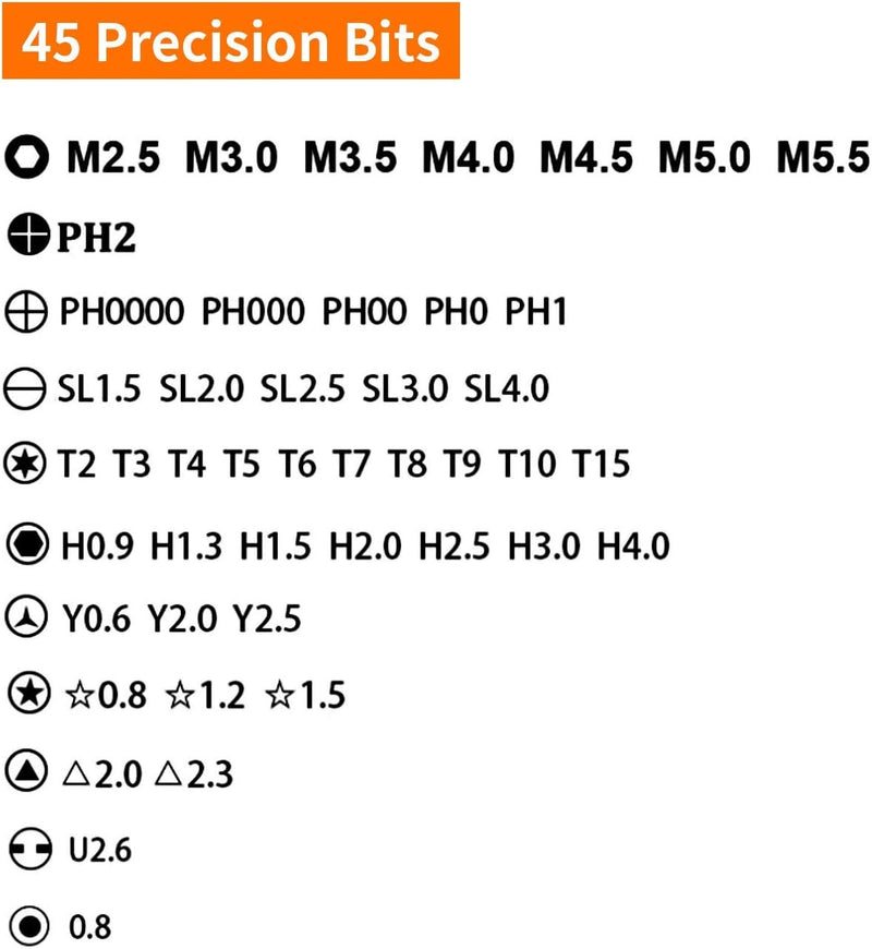 52 in 1 Screwdriver Kit Magnetic Tool Precision Set for Home and Repairing Work - 52PCTK