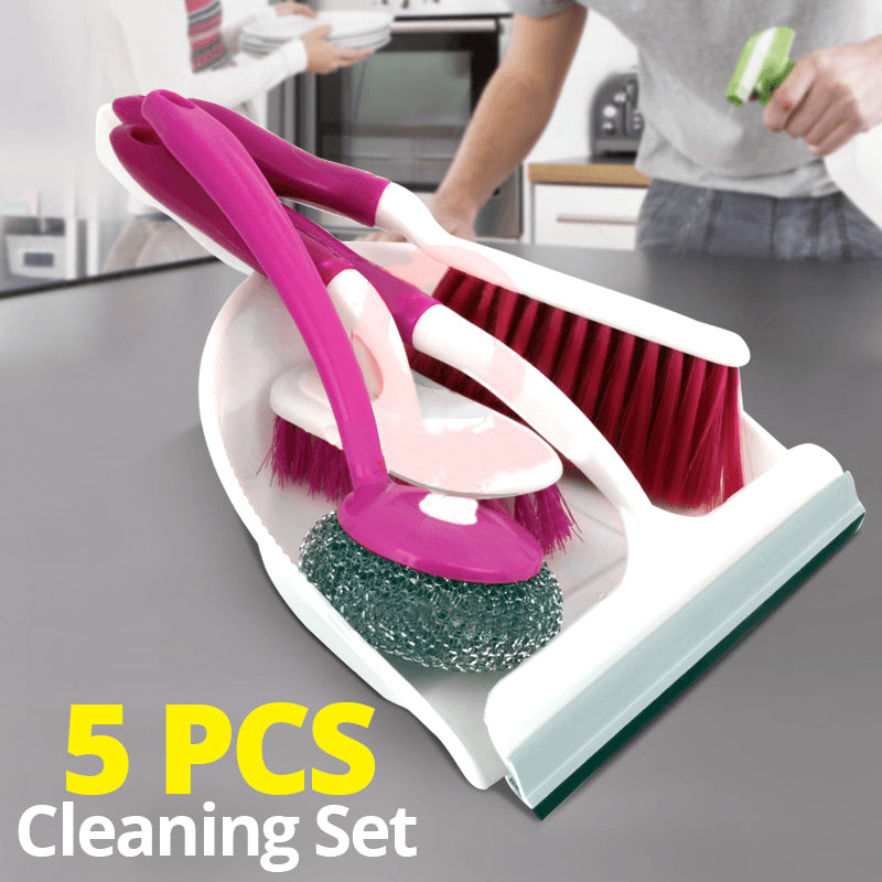 Spin Bucket Floor Cleaning Mop with Broom Set and Cleaning Gloves - CMOPBRGLO