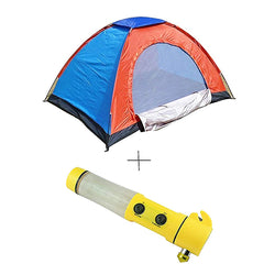 Camping Tent Portable Foldable Tent  2 Person Tent with Car LED Flashlight Emergency Hammer Torch - 2TENTCRTORH