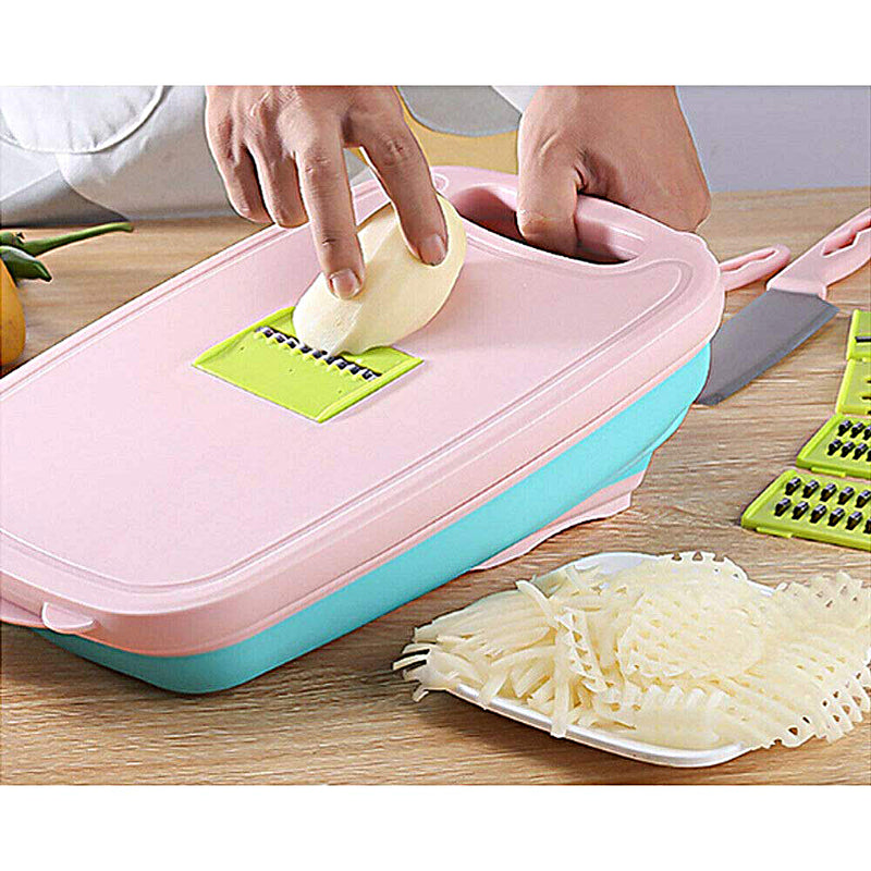 9in1 Multifunctional Chopper Cutting Boards Slicer Grater Peeler Durable Rice Collapsible Strainer - 9in1CHOP