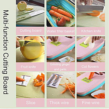 9in1 Multifunctional Chopper Cutting Boards Slicer Grater Peeler Durable Rice Collapsible Strainer - 9in1CHOP