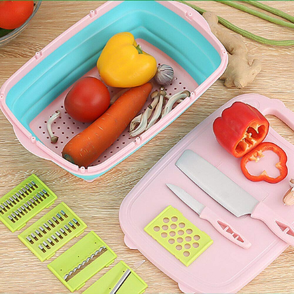 9in1 Multifunctional Chopper Cutting Boards Slicer Grater Peeler Durable Rice Collapsible Strainer - 9in1CHOP