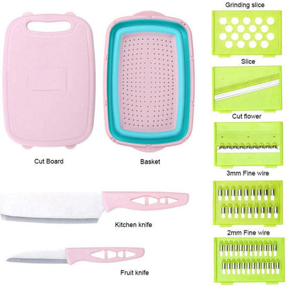 9in1 Multifunctional Chopper Cutting Boards Slicer Grater Peeler Durable Rice Collapsible Strainer - 9in1CHOP