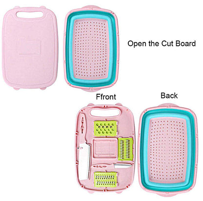 9in1 Multifunctional Chopper Cutting Boards Slicer Grater Peeler Durable Rice Collapsible Strainer - 9in1CHOP