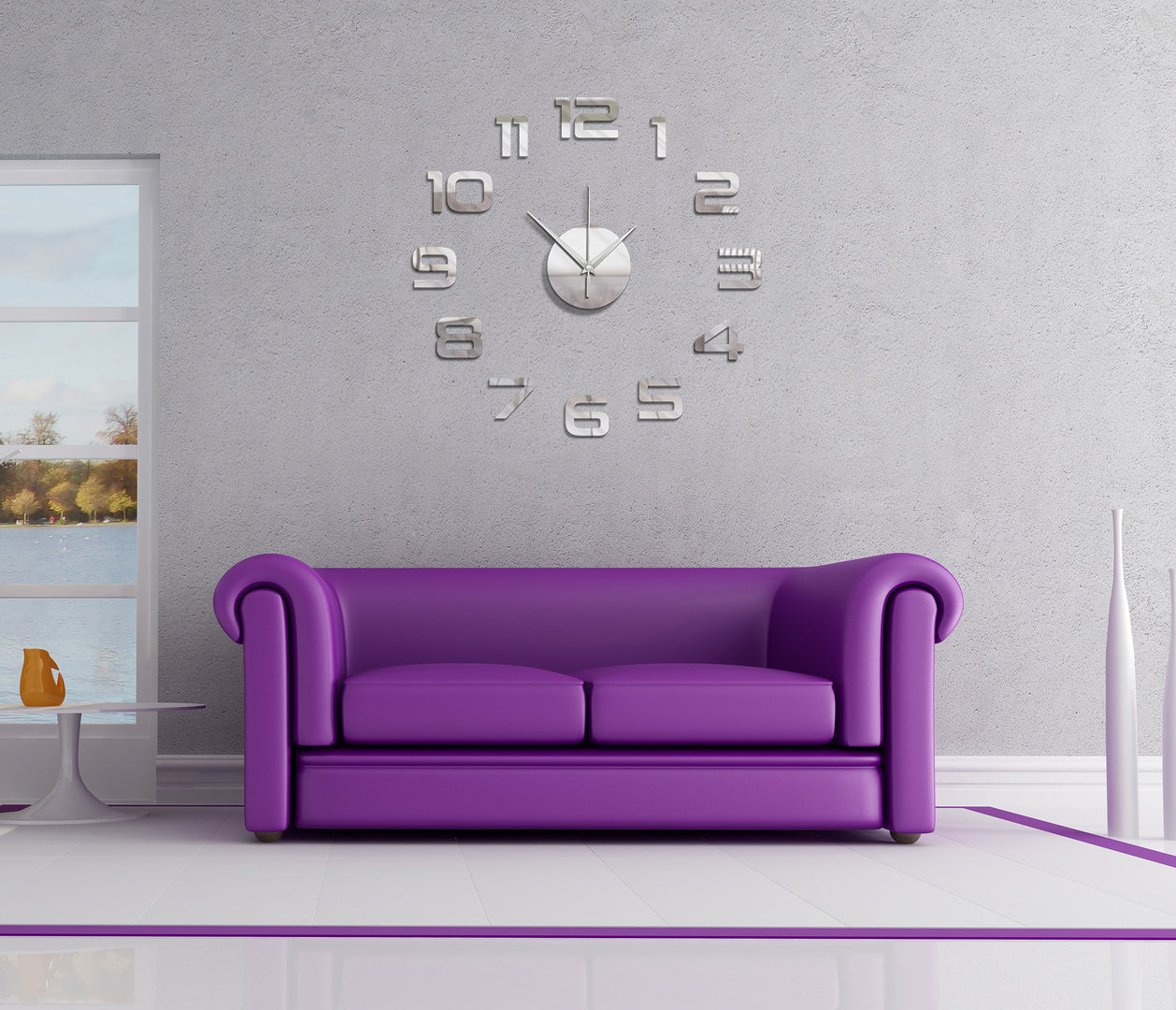 DIY Wall Clock 3D Sticker Home Office Decor 3D Wall Clock- AL002S