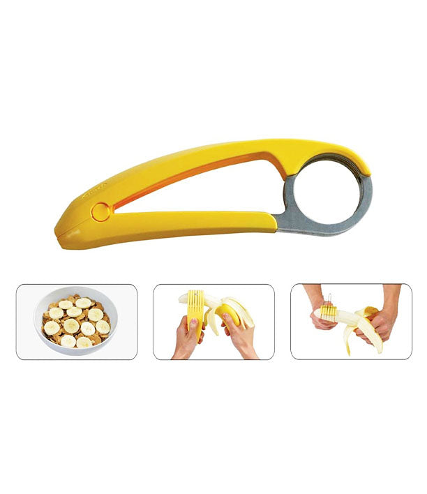 Bananza Stainless Steel Banana Slicer, Silver - BANCUT