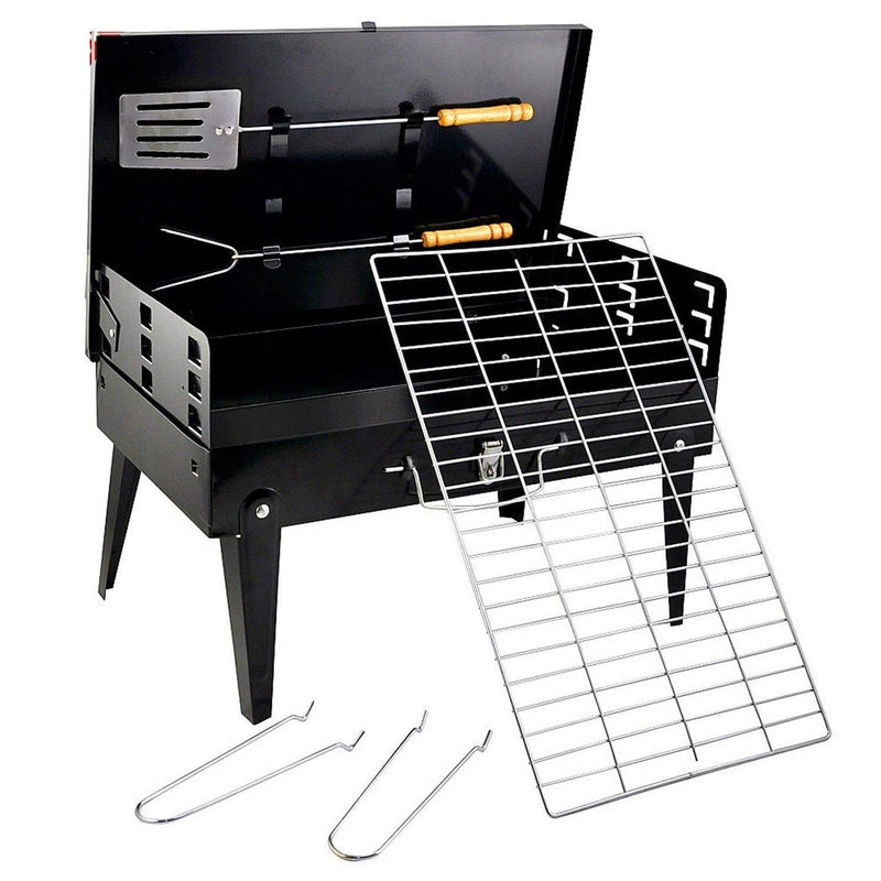 Charcoal Barbeque Grill with Cooking Silicon Spatula and Brush