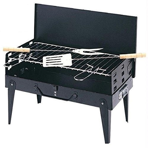 Charcoal Barbeque Grill with Kitchen Knife Set