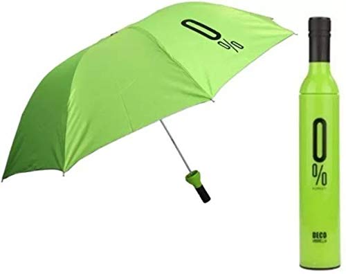 Folding Portable Fold Wine Bottle Umbrella with Plastic Case for Women and Kids