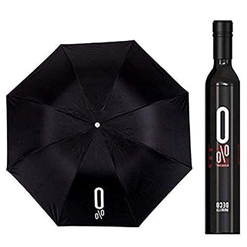 Folding Portable Fold Wine Bottle Umbrella with Plastic Case for Women and Kids