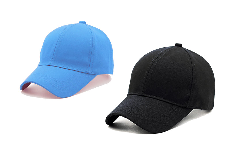 Men Boys Stylish Fancy Baseball Adjustable Cap (Pack of 2) - CAP-BK-BU