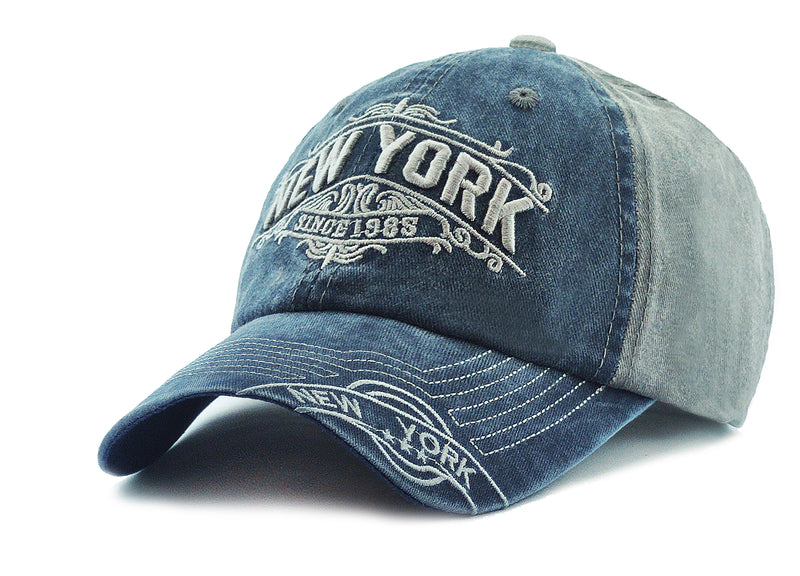 Men Boys Stylish Baseball Denim Jeans Cap Boys Caps - CAP-NY1988-BU