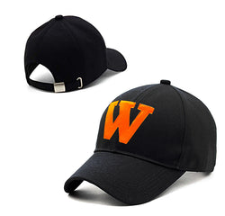 Men Boys Stylish Baseball Adjustable W Black Orange Cap