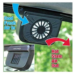 Auto Cool- Solar Powered Ventilation Fan Keeps Your Parked Car Cool -Black - CRCLR